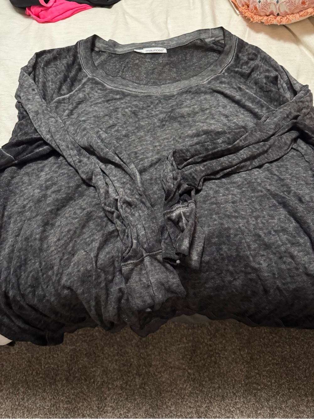 Maurices Charcoal Gray Long Sleeve Lightweight Top